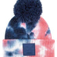 C.C Tie Dye Kids Beanie With C C Rubber Patch And Yarn Pom