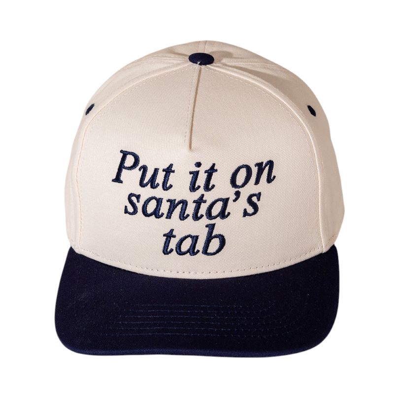 Put It On Santas Tap Message Embroidered Five Panel Canvas Snapback Baseball Cap