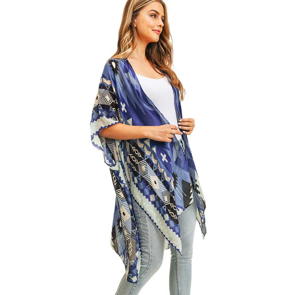Tribal Patterned Cover Up Kimono Poncho