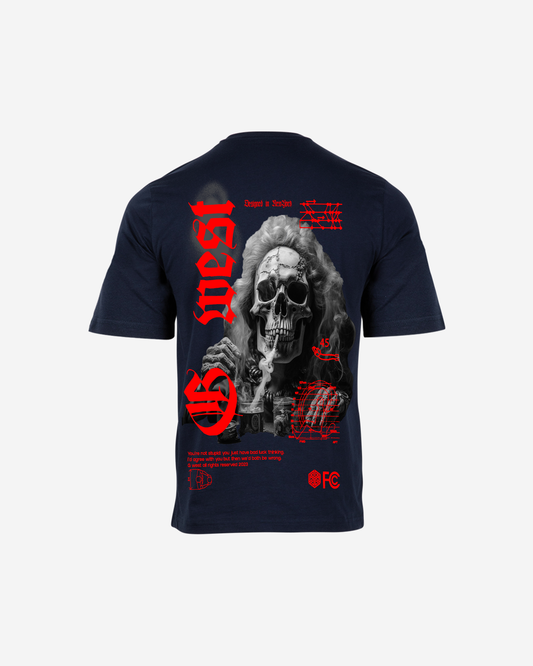 G West Oversized Smoke Skull T-Shirt Mens