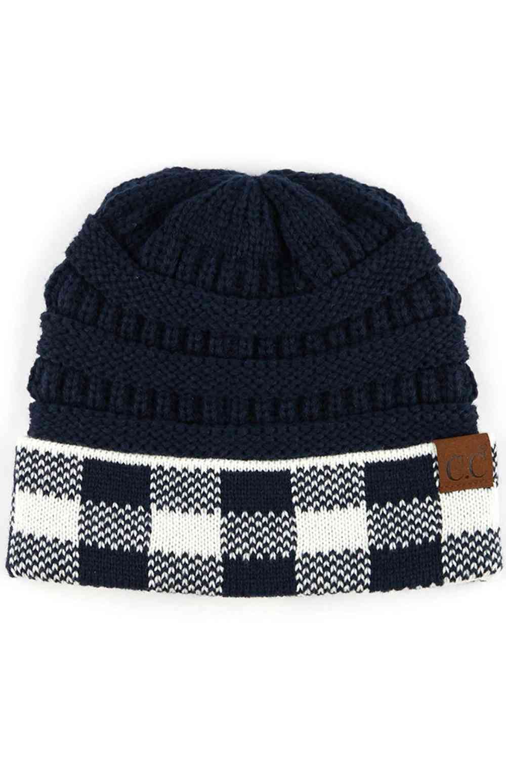 C.C Buffalo Check Cuff Knit Beanie