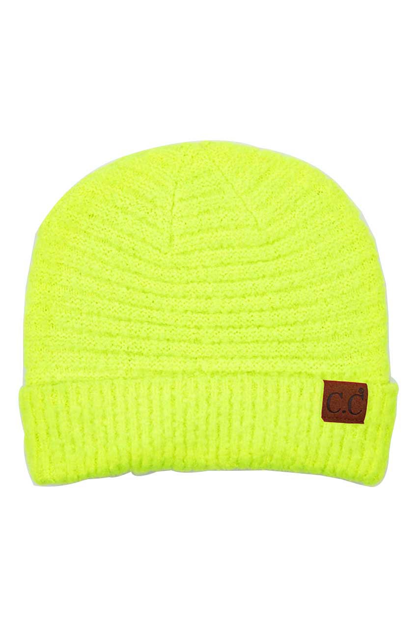 C.C Solid Boucle Yarn Beanie Hat with Cuff