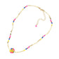 Faceted Bead Trimmed Smile Accented Necklace