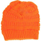 C.C CRISS CROSS PONYTAIL KNIT BEANIE