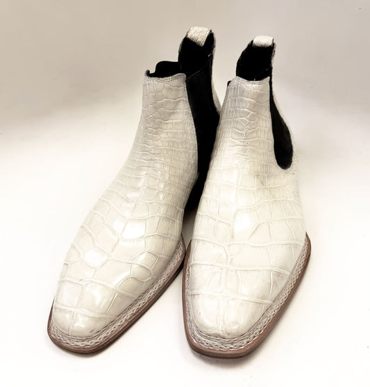 Maurice New York Custom Made Alligator Boot - White