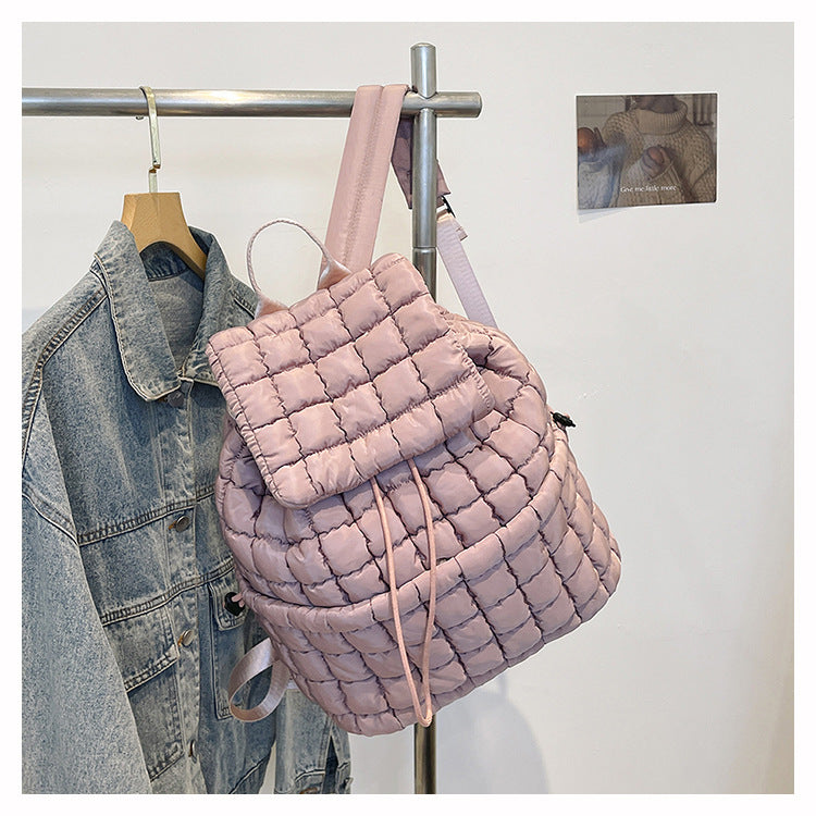 Women's Commuter Large Capacity Lightweight Fluffy Plaid Backpacks