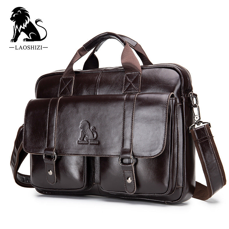 Men's Cowhide First Layer Computer Business Large Men's Briefcases