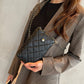 Women's Soft Sheepskin For Leather Vertical Diamond Crossbody Bags