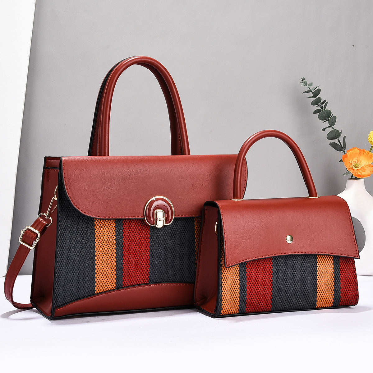 Women's Graceful Korean Style Fashionable Exquisite Big Handbags