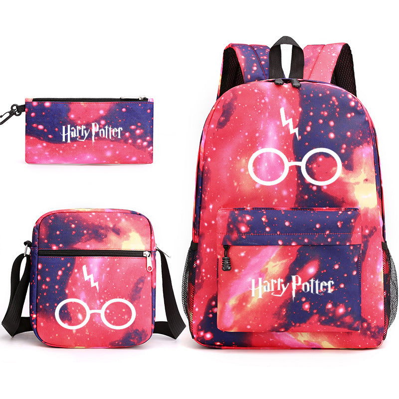 Graceful Harry Potter Pattern Pencil Three-piece Backpacks