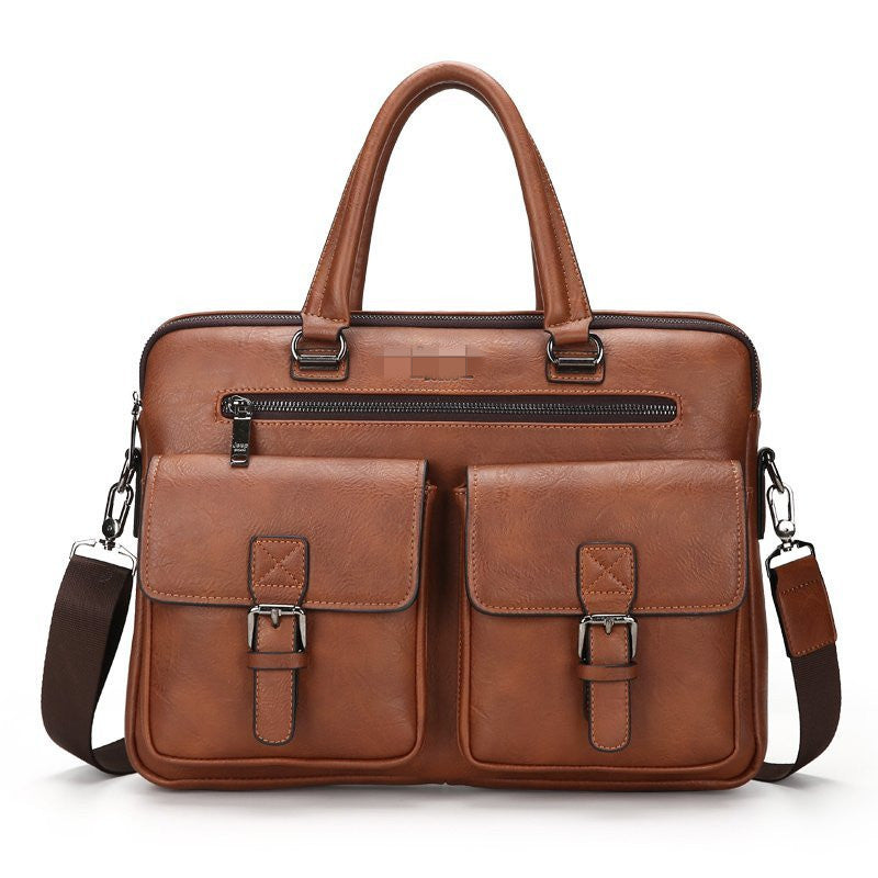 Men's Classy Large Capacity Zipper Soft Men's Handbags