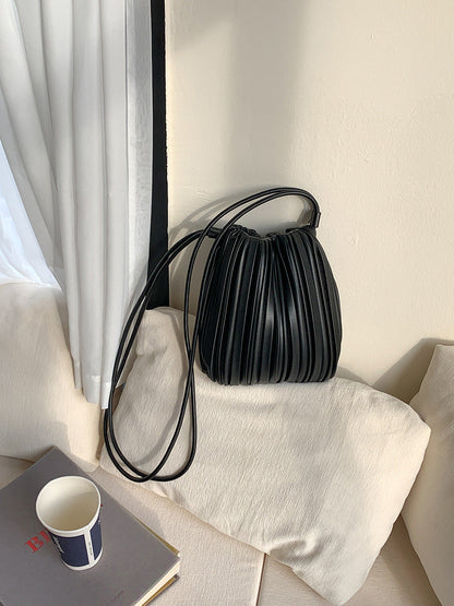 Women's Soft Leather One High-grade Pleated Versatile Phone Bags
