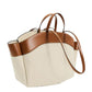 Women's Canvas Fashionable Stitching Large Capacity Commuter Tote Bags