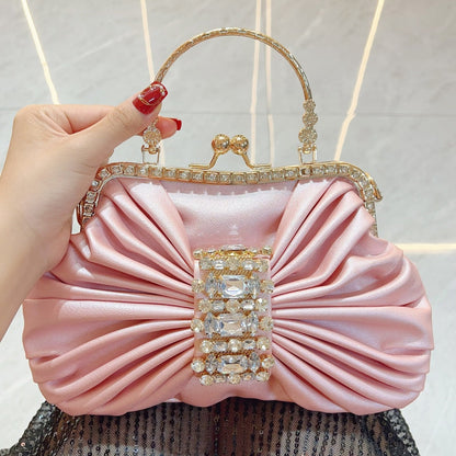 Shiny Diamond Studded Hand Banquet Kelly Evening Bags