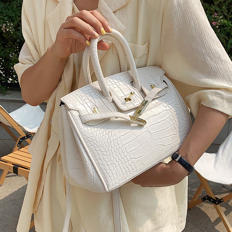 Women's High-grade Crocodile Pattern Fashion Portable Kelly Shoulder Bags