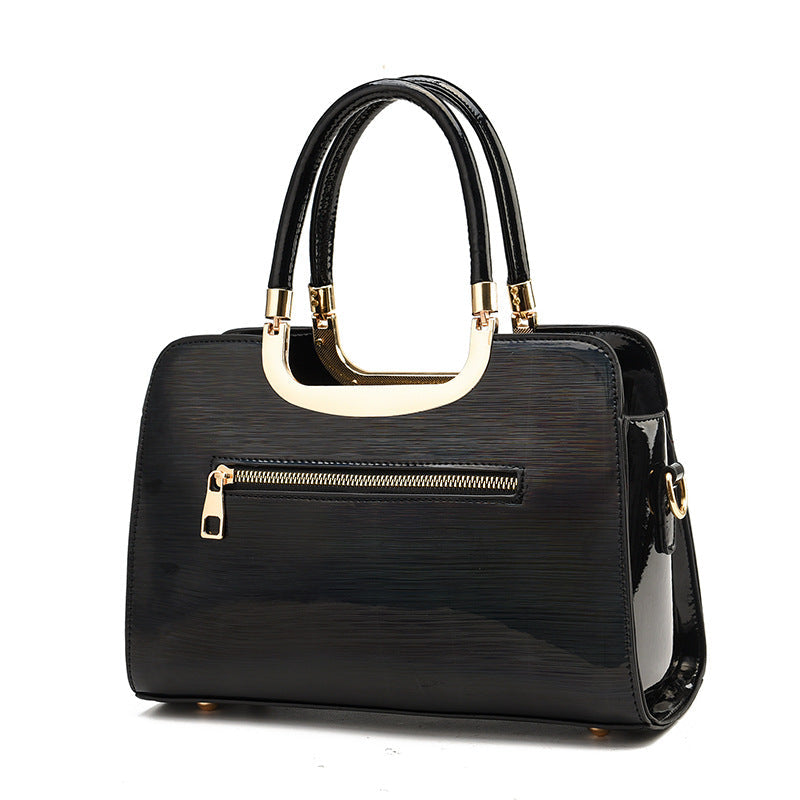 Women's Bright Leather Large Capacity Commuter Fashion Handbags