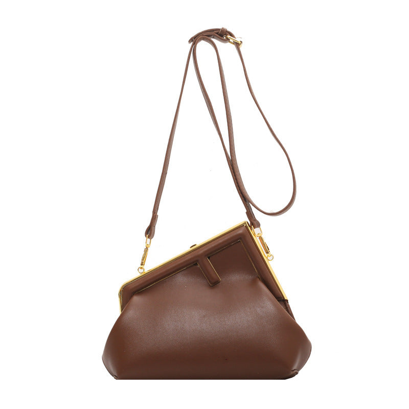 Women's Metal Clip Mouth Fashion Retro Simple Crossbody Bags