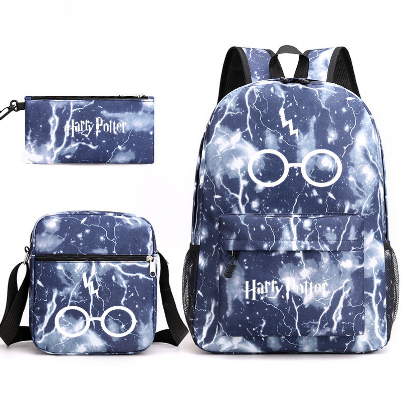 Graceful Harry Potter Pattern Pencil Three-piece Backpacks