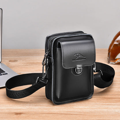 Men's Charming Cowhide Summer Portable Mobile Men's Waist Packs