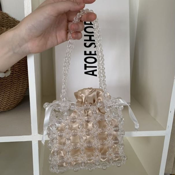 Gate Material Handmade Woven Hollowed Beaded Handbags
