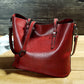 Women's Oil Wax Leather Solid Color Underarm Large Shoulder Bags