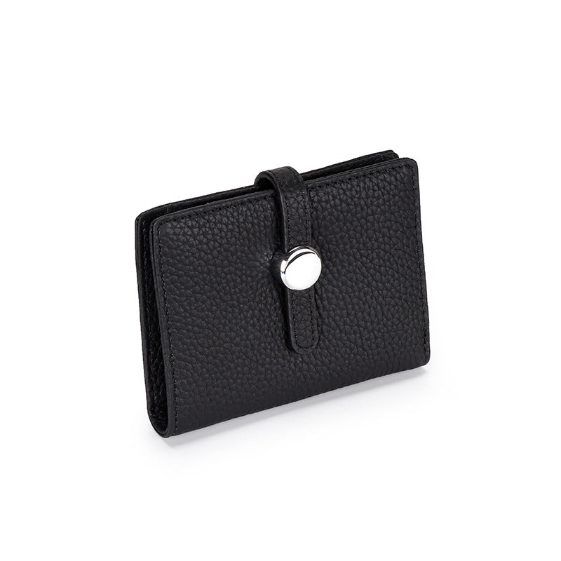 Women's First Layer Cowhide Short Trendy Genuine Ladies Wallets