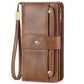 Women's Long Retro Oil Wax Skin Trifold Ladies Wallets