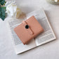 Women's Green Simple Short Thin Solid Color Cowhide Ladies Wallets