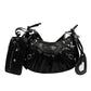 Women's Pleated Crescent Son Mother Retro Rivet Shoulder Bags