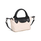 Women's Portable Dumpling Oxford Cloth Contrast Color Genuine Leather Bags