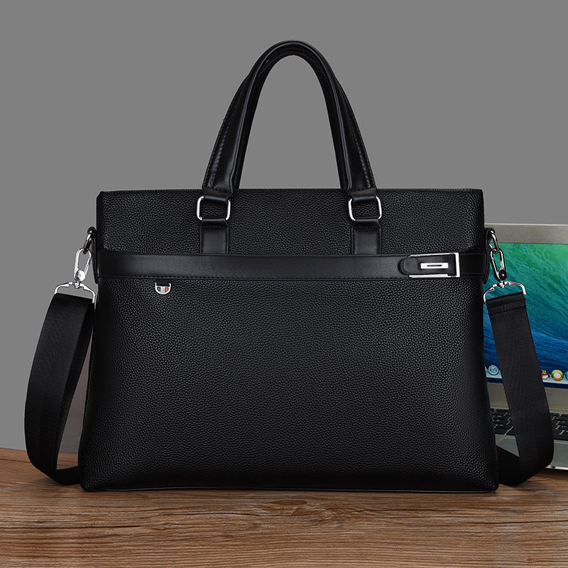 Men's Business Soft Leather Computer Fashion Handbags