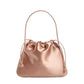 Women's Satin Splice Leather Letter Drawstring Underarm Handbags