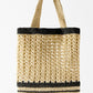 Women's Summer Beach Contrast Color Stripes Woven Shoulder Bags