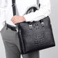 Men's Crocodile Computer Horizontal Double Zipper File Men's Handbags