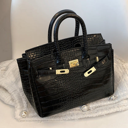 Women's High-grade Crocodile Pattern Fashion Portable Kelly Shoulder Bags