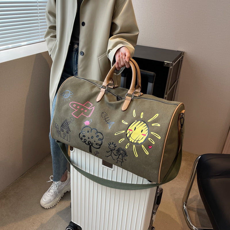Women's Canvas Traveling Large Capacity Portable Lightweight Travel Bags