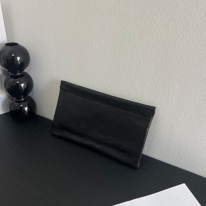 Simple Clutch Top Layer Cowhide Genuine Leather Earphone Ladies Wallets