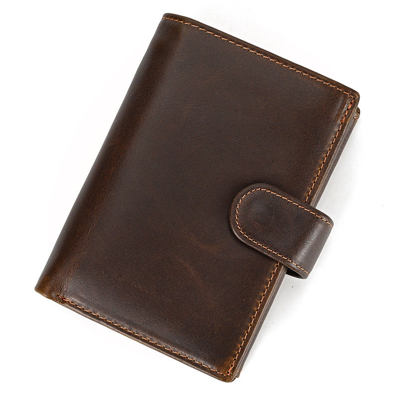 Multiple Slots First Layer Cowhide Oily Bags