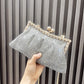 Women's Shiny Rhinestone Handmade Clutch Chain Clip Evening Bags