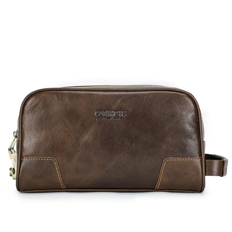 Men's Black Angel First Layer Cowhide With Password Clutch Men's Handbags