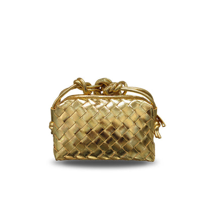 Women's Woven Cloud Genuine Leather Made Korean Shoulder Bags