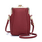 Women's Lychee Pattern Clip Simple Large Capacity Shoulder Bags