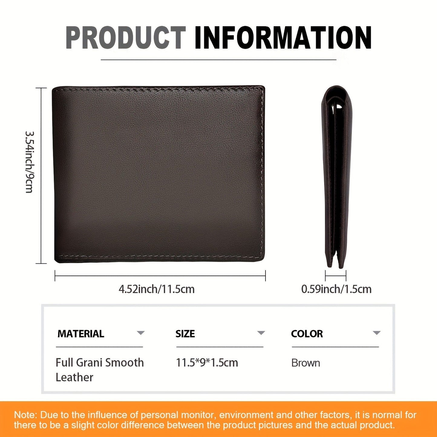 Men's Short Swiping High-grade Three-fold Leather Card Holder