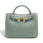 Women's Metal Cord Fastener Woven Portable Large Handbags