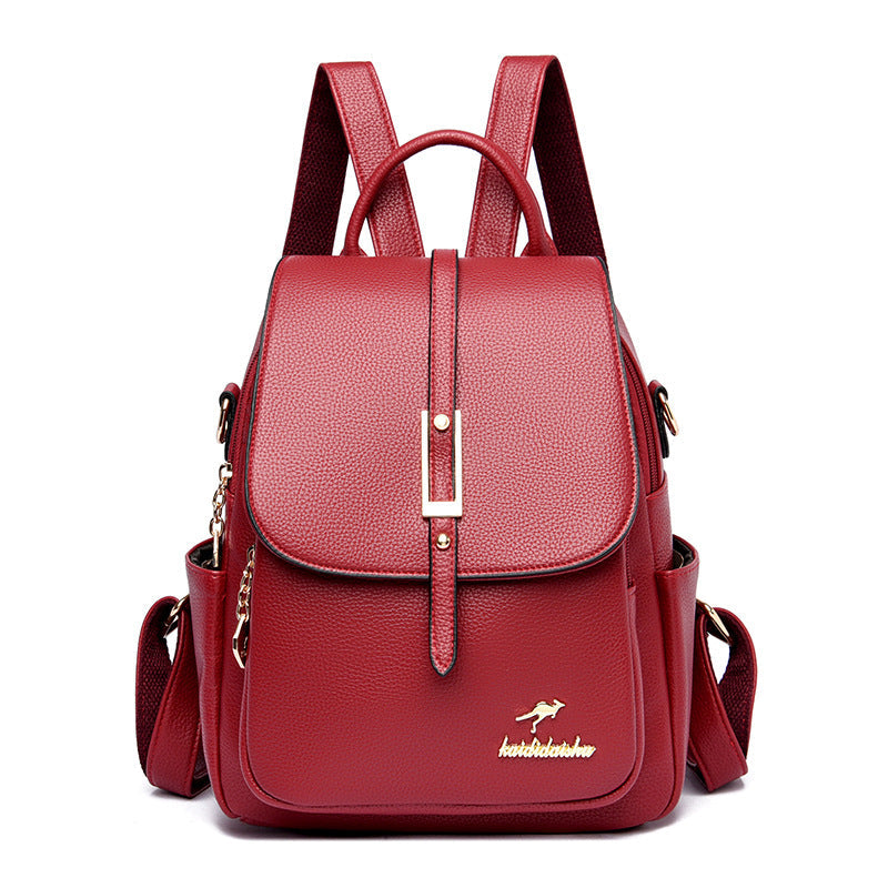 Spring Style Korean Fashion Soft Leather Backpacks