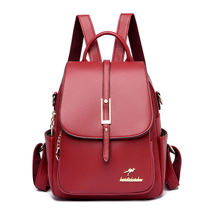 Spring Style Korean Fashion Soft Leather Backpacks