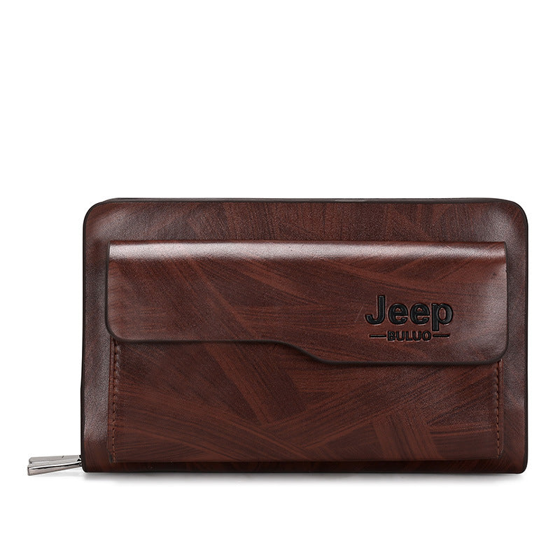 Men's Double Zipper Large Capacity Business Trendy Men's Handbags