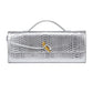 Crocodile Pattern Snake Clutch File Horizontal Crossbody Bags