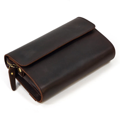 Horse Leather Clutch Large Capacity Vintage First Layer Men's Wallets