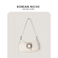 Women's Korean Contrast Color Baguette Advanced Texture Bags